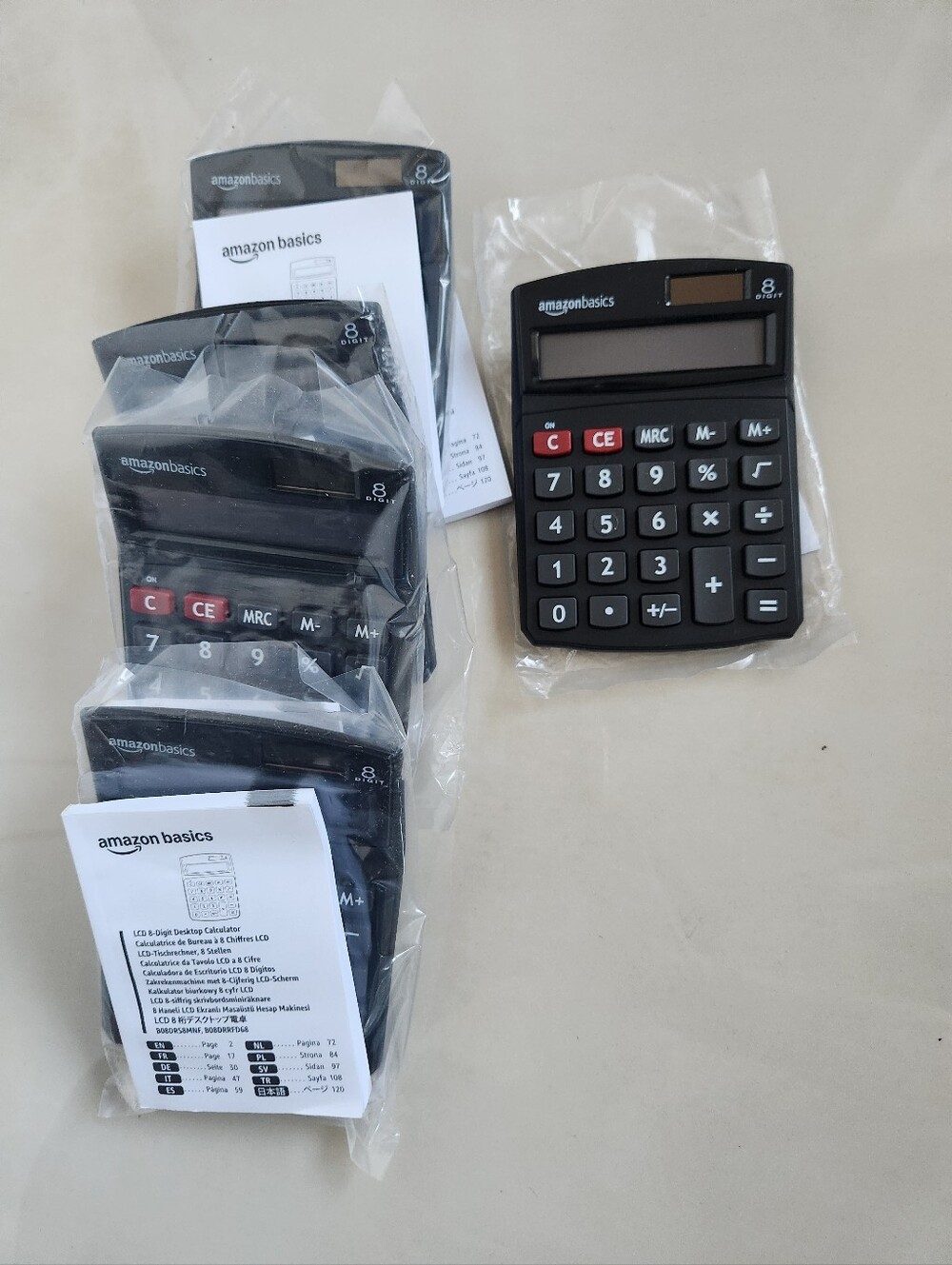 Amazon Basics Calculators, New, 5pcs
